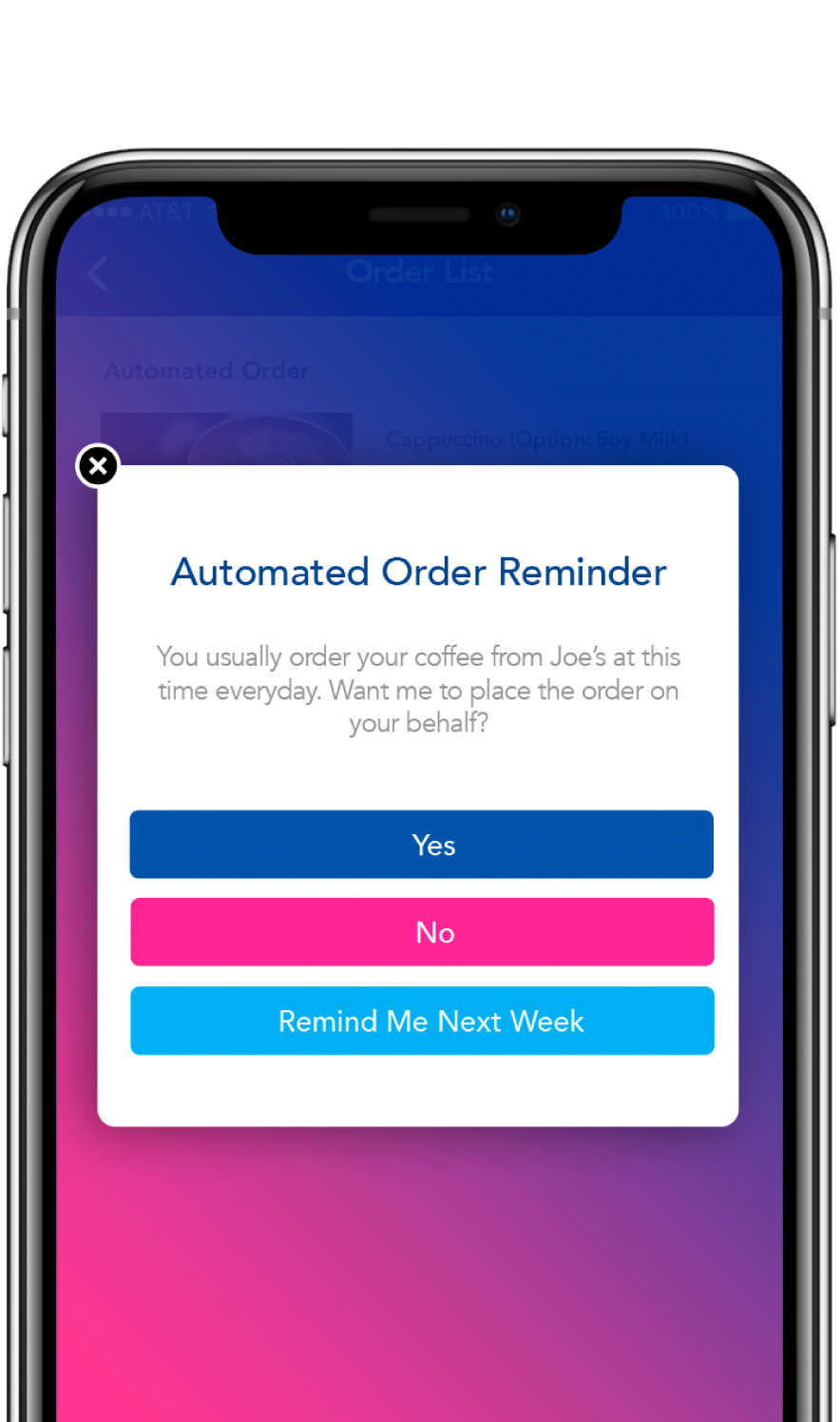 setting order reminder in the application