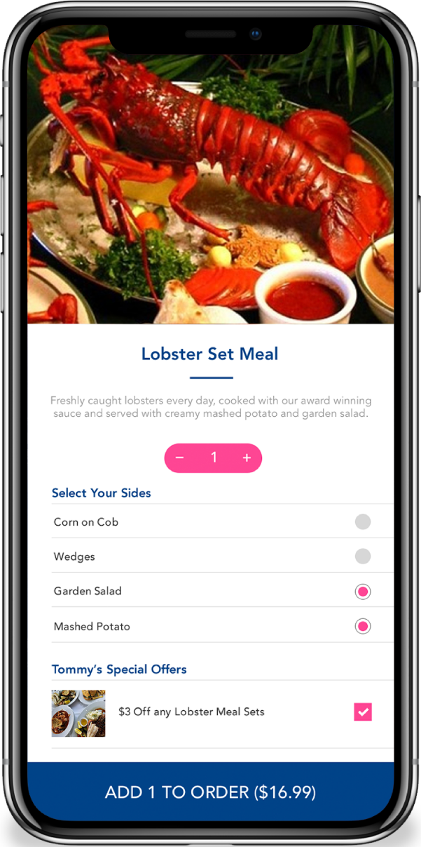 adding order on Tyme phone application